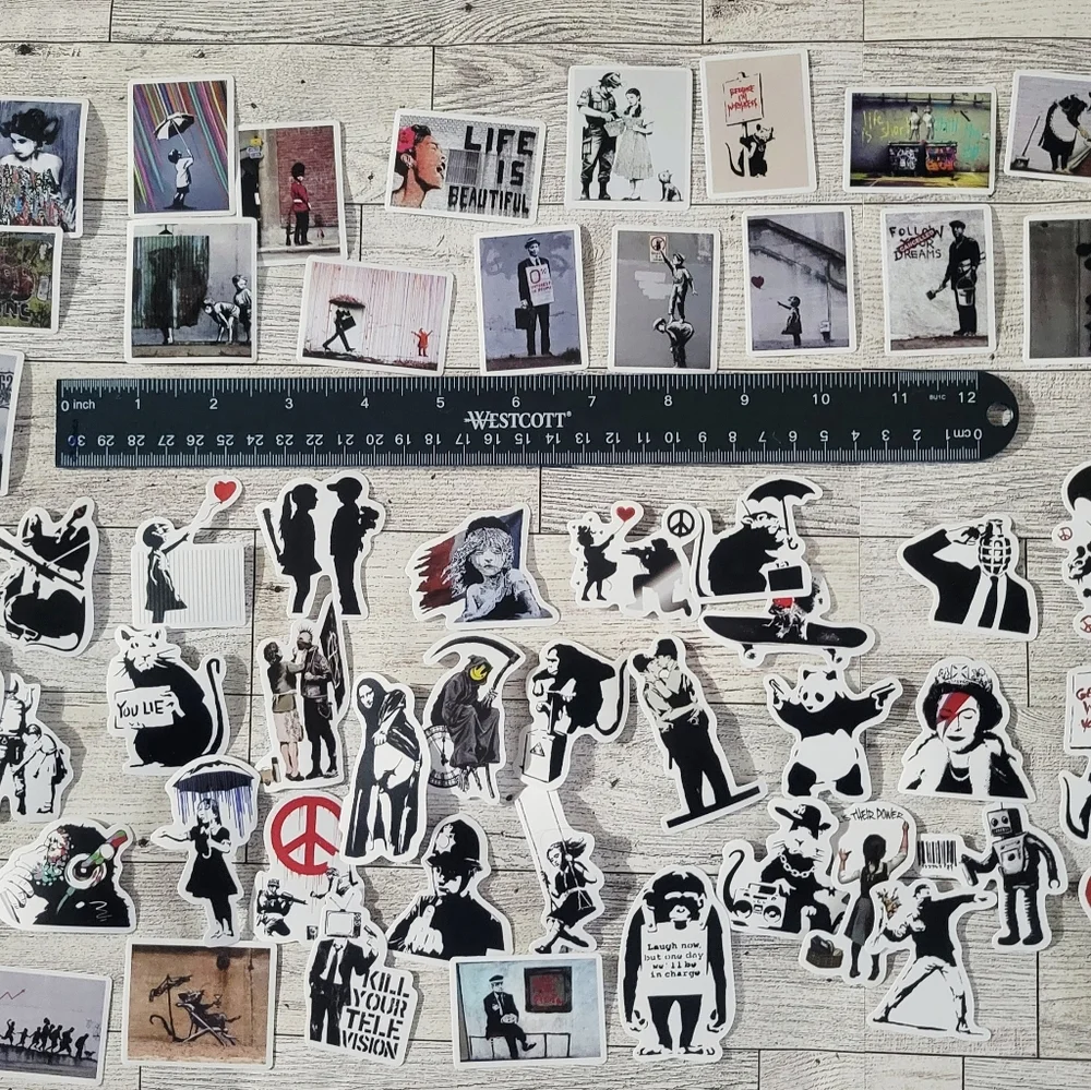 ART Stickers Featuring Banksy & Graffiti Subversive Street Art 100 Stickers